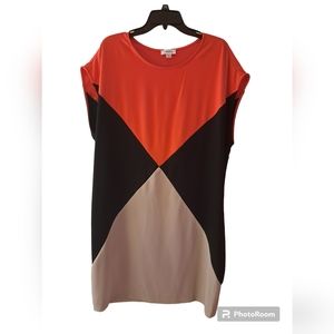 Calvin Klein Red and Black Midi Dress